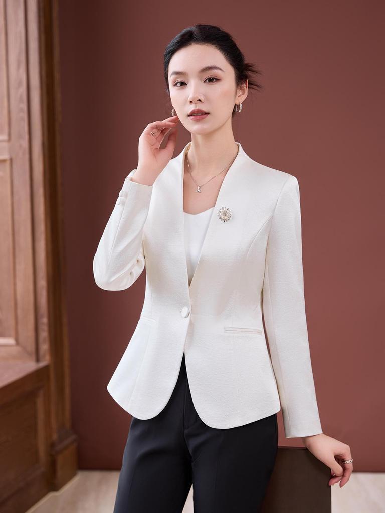 2025 Осень Формальный блейзер для белых воротничков для работы и преподавания