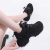 Height-increasing Dad Shoes Women's Spring New Lace-up Full Diamond Platform Sports and Leisure Shoes Happy New Year