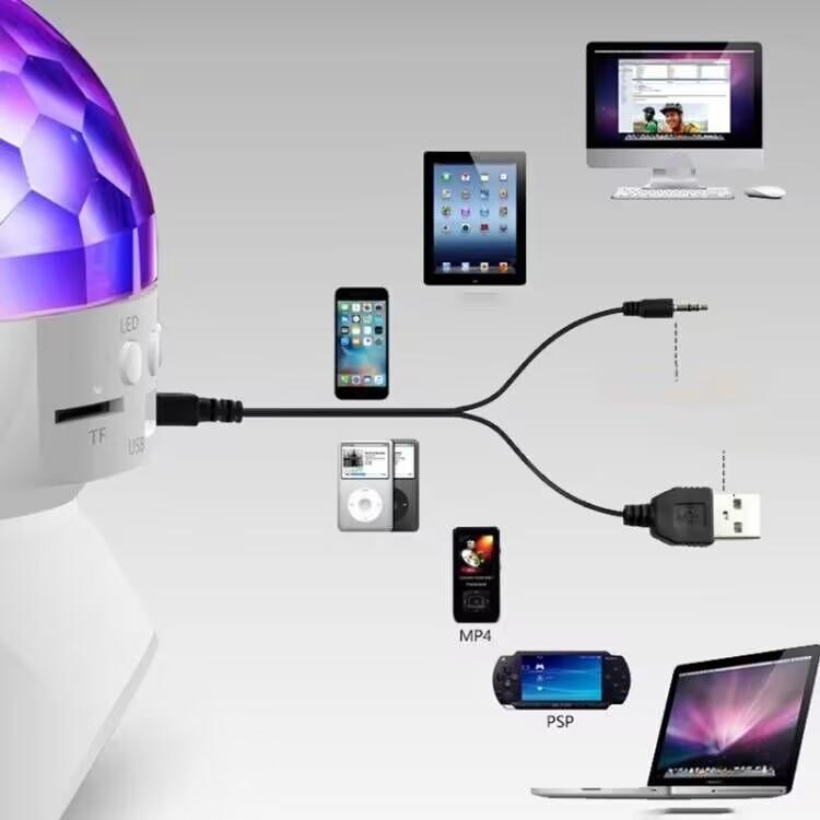 Светодиодный светильник Bluetooth-динамик Беспроводной диско-шар огни USB Перезаряжаемая музыка Ночные огни Громкоговоритель для КТВ Вечеринка Свадьба
