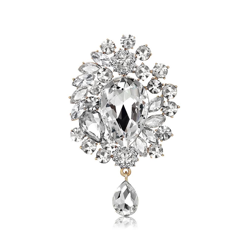 Glitter Sparkle Luxury Vintage Retro Brooches for Girls Elegant Crystal Trendy Jewelry for Women Ladies Accessories Low MOQ