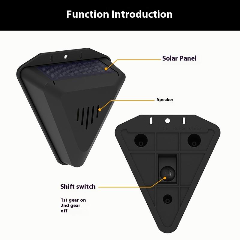 1 шт. Отпугиватель птиц для улицы Солнечные отпугиватели животных с 13 видами воспроизведения звука Отпугивание животных Сигнализация Отпугиватель