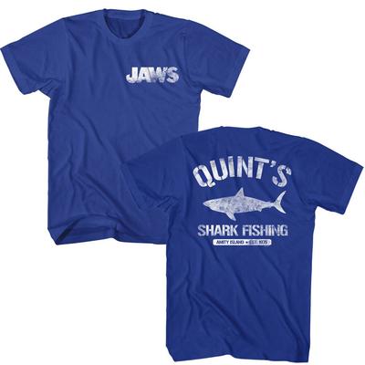 Jaws 70 Thriller Movie Quint Amity Island Shark Fishing Est 75 Men T Shirt