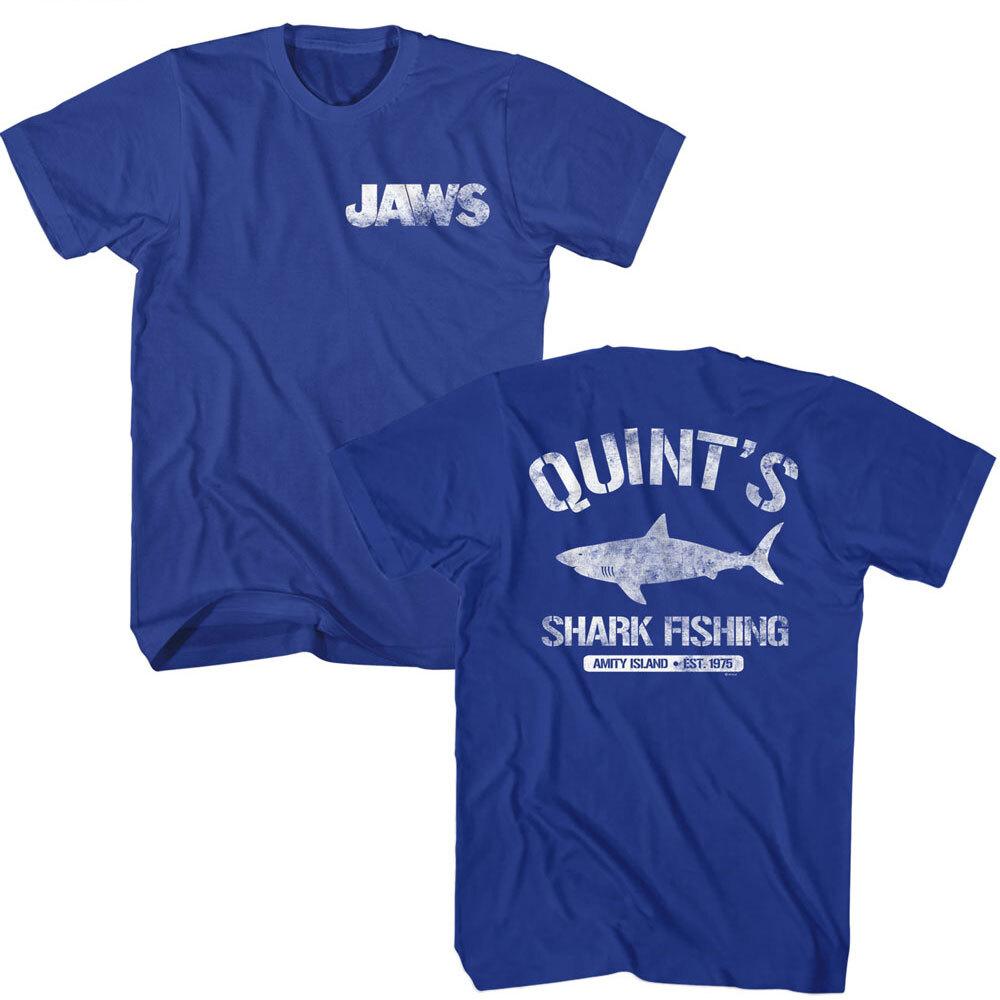 Jaws 70 Thriller Movie Quint Amity Island Shark Fishing Est 75 Men T Shirt