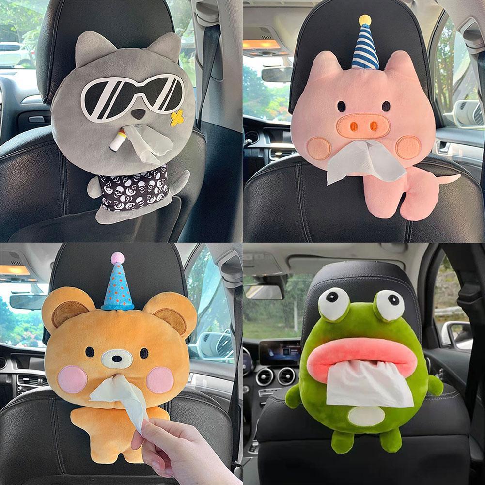 Милый держатель для салфеток в машину, держатель для коробки для салфеток в машину, плюшевая коробка для салфеток, автомобильные коробки для салфеток в машину, коробка для хранения салфеток P1L9