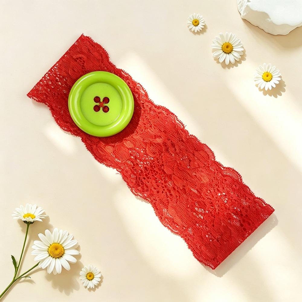 Vintage Style Lace Headband Plastic Yoga Headband Trendy Button Headband  Women