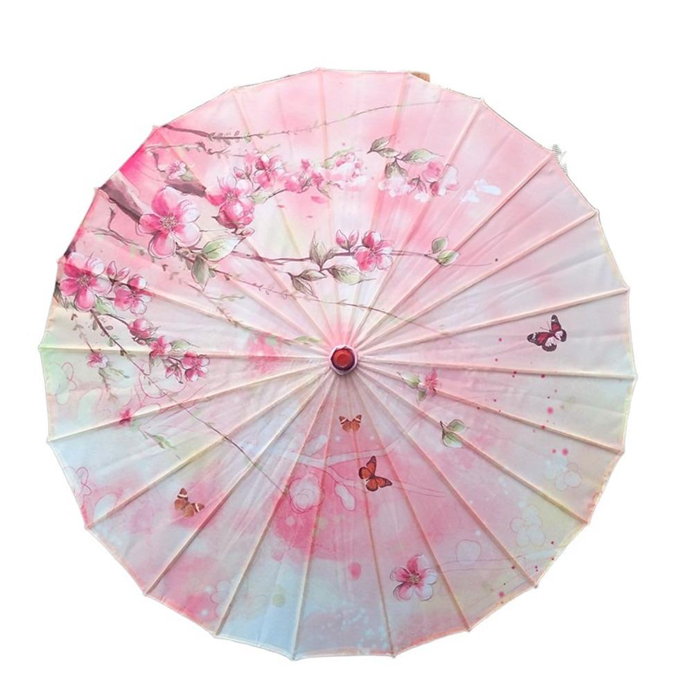 Waterproof Silk Cloth Women Umbrella Rain Proof Costume Parasol Flower Oil Paper Umbrella Party