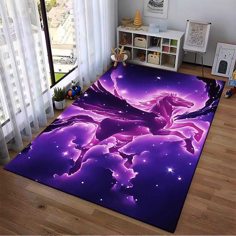 Purple Galaxy Pegasus Design Carpet for Living Room or Bedroom Decor Suitable for use as an anti-slip for living room bedroom sofas