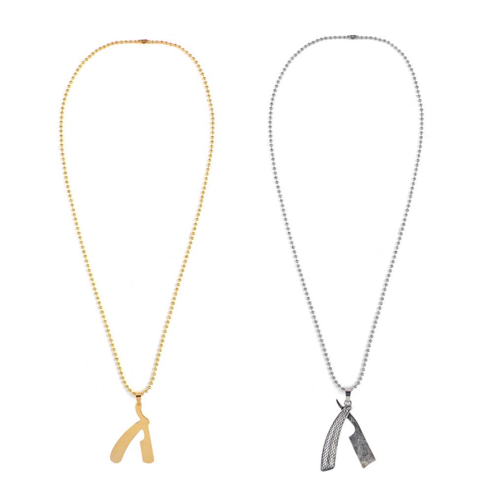 Ожерелье BLUELANS, замечательный кулон, парикмахерская цепочка, ожерелье, ювелирные изделия в стиле панк, мужское лезвие, парикмахерский женский подарок