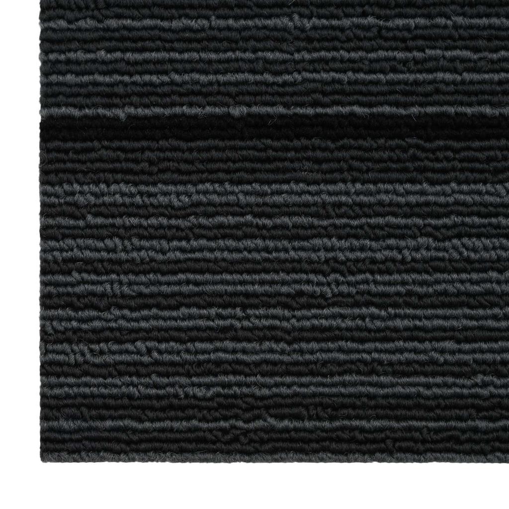 Striped Light Grey Carpet Tile 50 x 50 cm 4 pcs