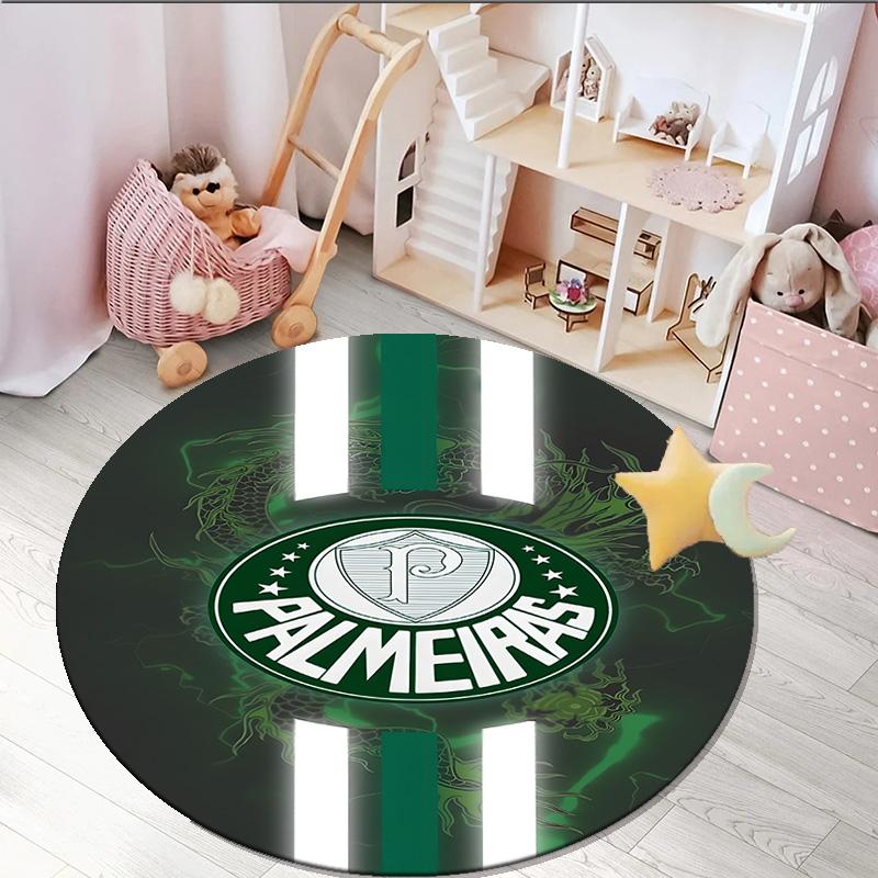 1PC round rug Green And White Passion Printed Round Area Rug ,Rug For Home Office, Round Chair Rug, Decorative Carpet Fan gifts Christmas gift