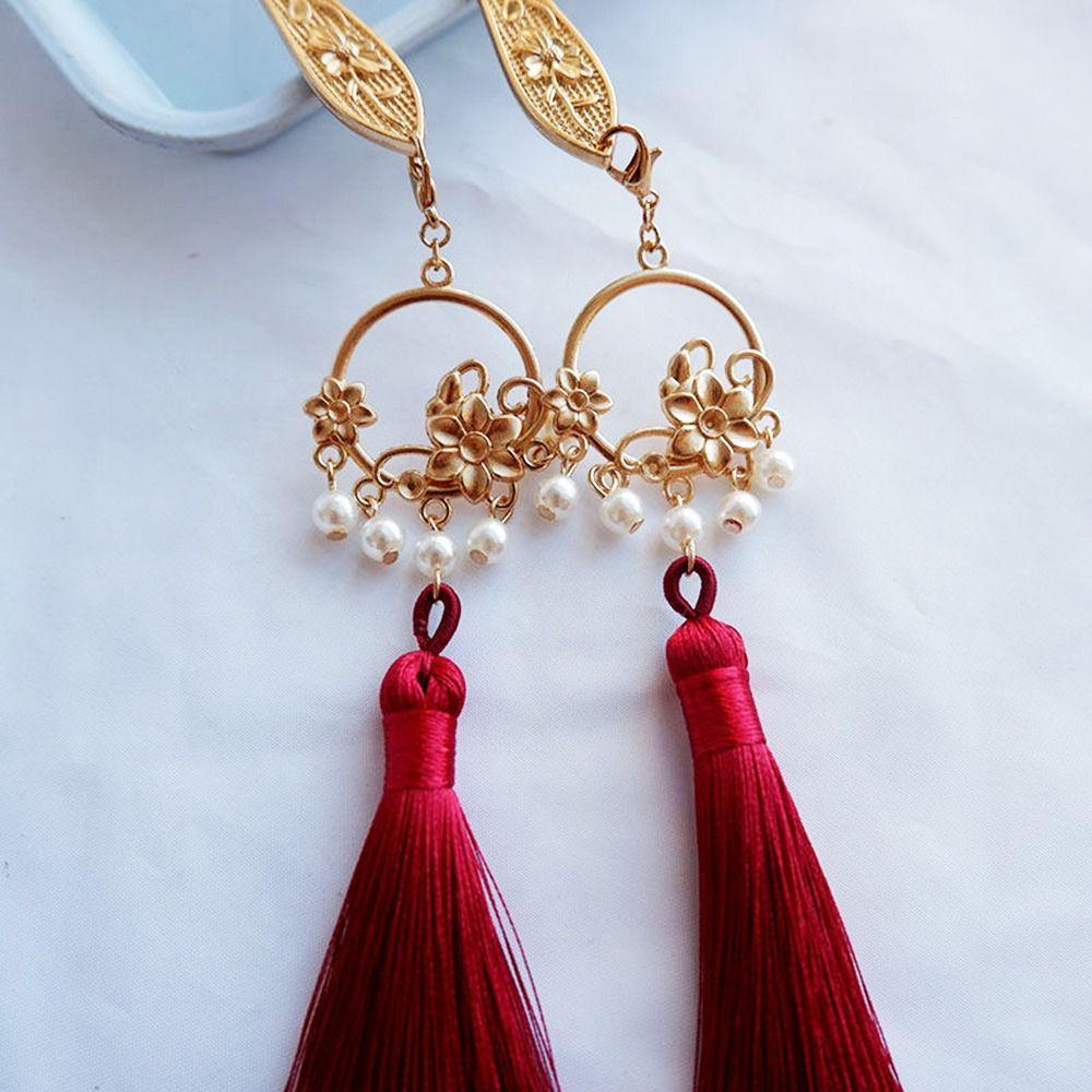 Flower Gift Headdress Pearl Hair Disk Women Hair Fork Hair Accessories Hairpins Tassel Hair Stick