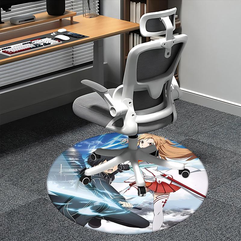 Sword Art Online,Asuna Chair mat Round Rug Office carpet, Non slip, Suitable for Living Rooms, Bedrooms decor.1205015a