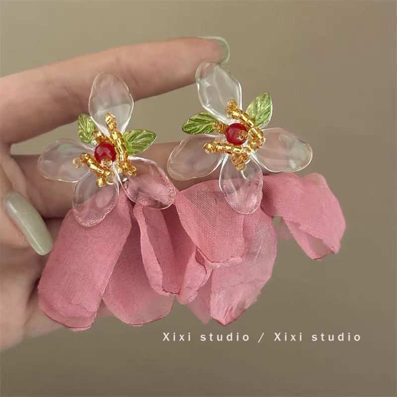 Желтые серьги-кисточки с лепестками - Яркие цветочные серьги-гвоздики для женщин для пляжного отдыха, Супер горячий и красивый стиль 2025.