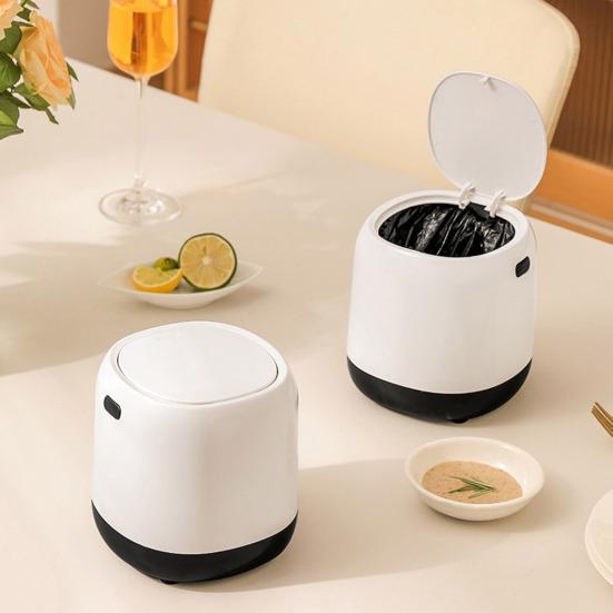 Мини-настольная мусорная корзина с выдвижной крышкой, большое отверстие, скрытая сумка небольшого размера внутри мусорного бака