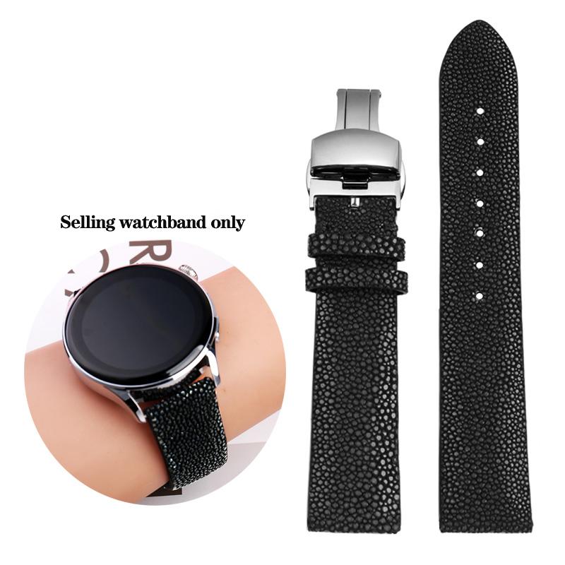 20mm 22mm Devil Pearl Fish Skin Watch Band for Huawei Tissot Omega Mido Wear Scratch Resistant Watchband Strap Black Blue Red