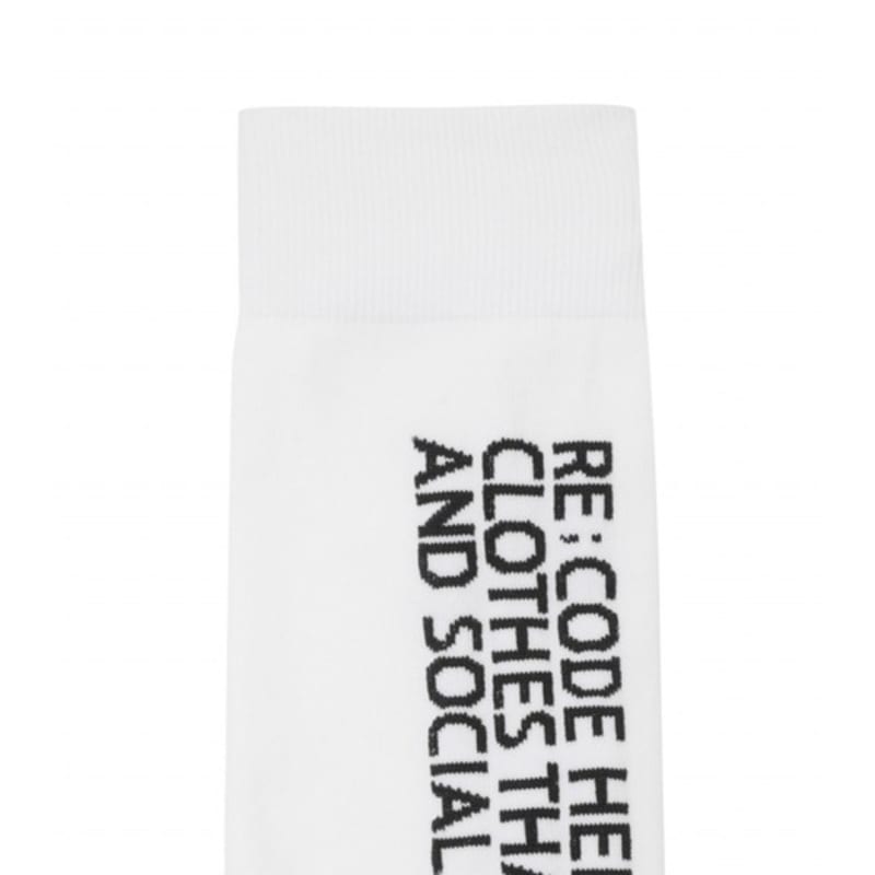 RE;CODE Slogan Logo Socks_RYAAM23814WHX