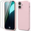 Protective Case - BOOLING - for iPhone 16 - Soft Silicone - Shockproof - Matte Effect Pink