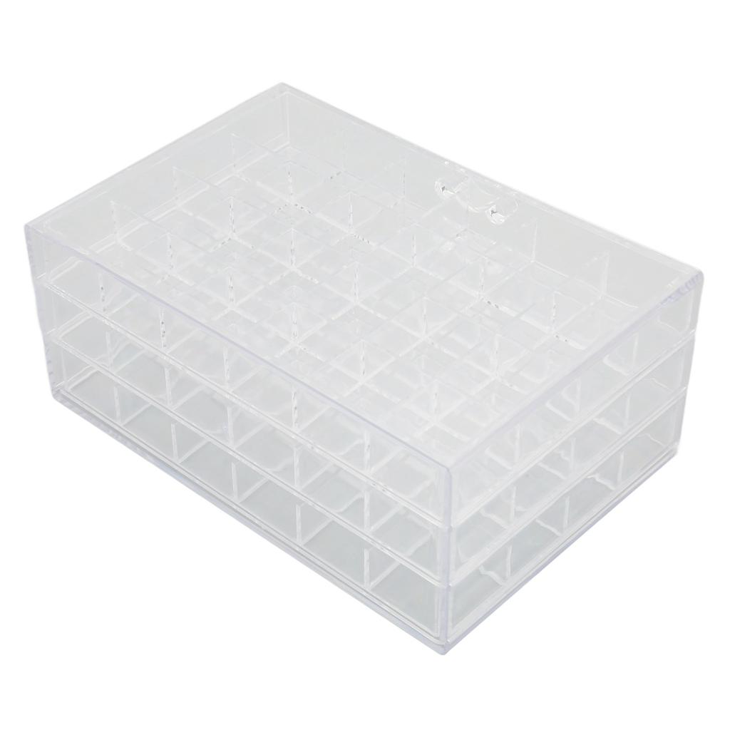 Earring Storage Box 3 Layer 72 Grids Clear Acrylic Jewelry Organizer Holder with Dustproof Lid for Necklaces Rings