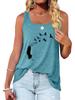 Women Fashion Floral Printed Tank Top Summer Casual O Neck Sleeveless Shirt