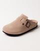 Allsy 19780 36 Platform Clogs Beige Suede