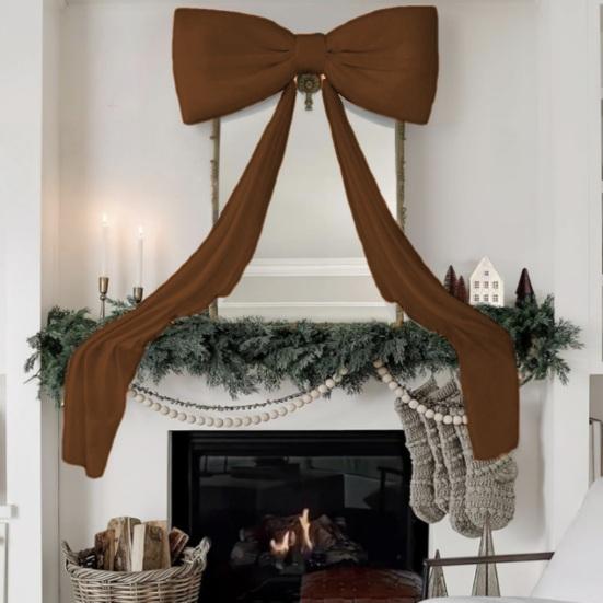 71 дюймовый Рождественский бант-верхушка Красный бархатный Большой бант Рождественское украшение Праздничный декор для Домашних венков Настенный Праздничный