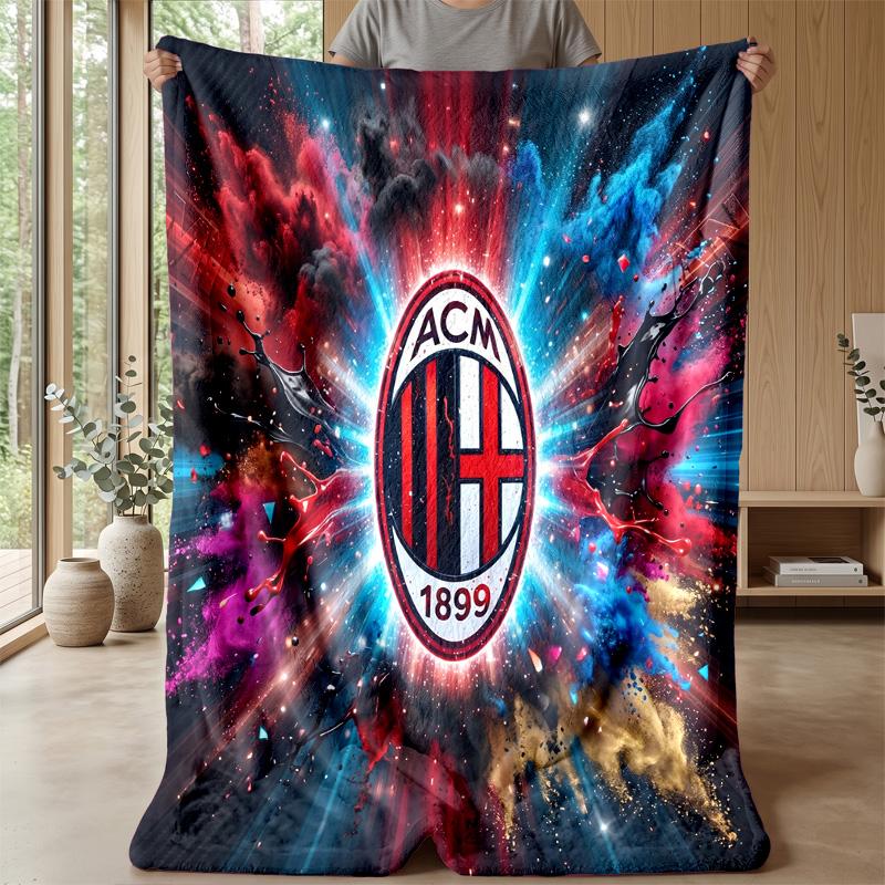 AC Milan Theme blanket Soft Flannel Blanket Plush Throw Blanket Cozy Sofa Bed Blanket for Home Decor