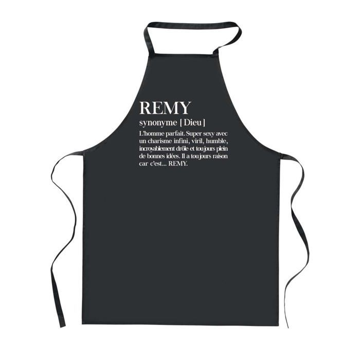 Tablier de cuisine - Remy Définition - Noir - Impression bretonne - Coton résistant, lavable 40°C