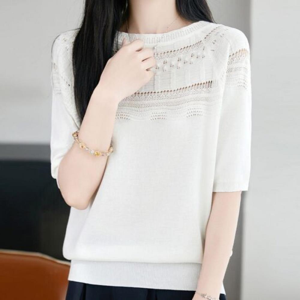 Navava Women Cool Daily Punching 5 8 Knit Tee Nk3667