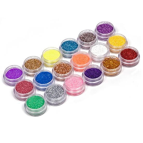 18 Colors Nail Art Decoration Metal Powder Glitter Dust Set for UV Gel Acrylic