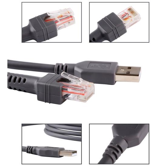 Высокоскоростной кабель USB 2.0 A длиной 1,8 м с разъемом RJ45 для сканера штрих-кода LS2208
