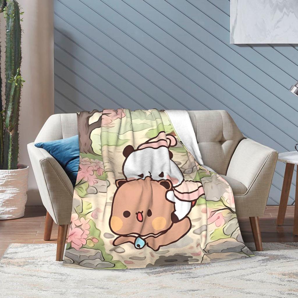 Плед Bubu Dudu для дивана Мягкий уютный плюшевый плед Кавайные медведи для пары 50x60 дюймов Многоразмерный покрывало для всех сезонов