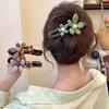 New retro flowers Korean style one-line clip women's 2025 new high-end style duck-billed hair clip back head hair shark clip