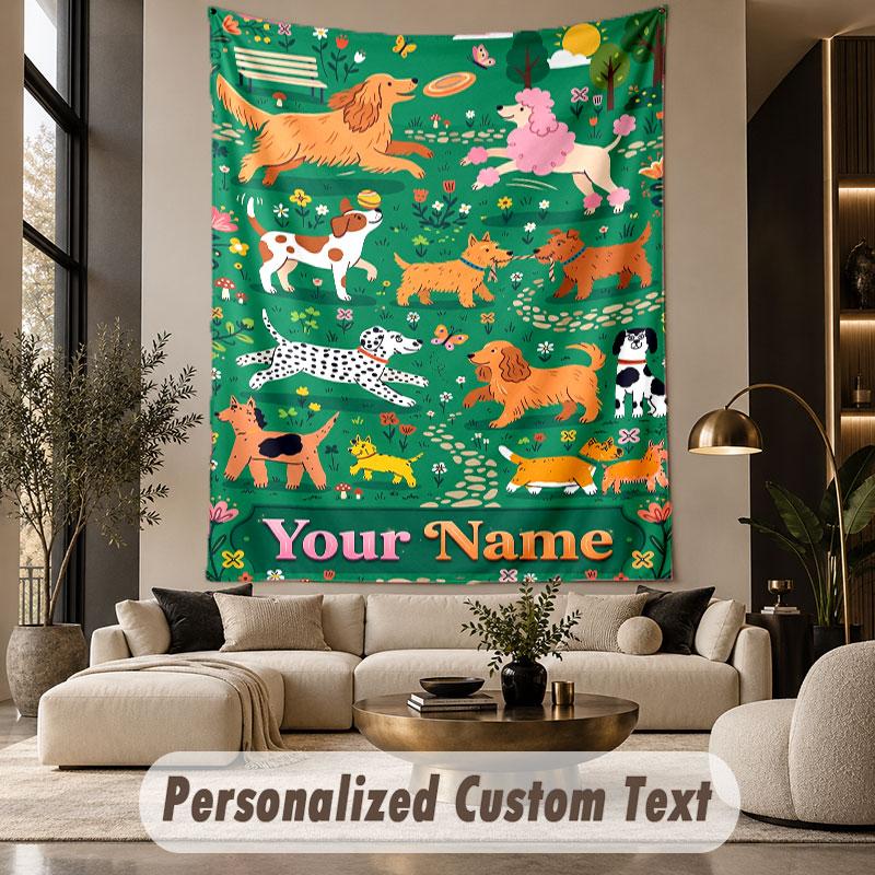 Wildlife Animals (54) Theme Personalized Tapestry Custom Name Text Wall Hanging Tapestry Home Background Decoration