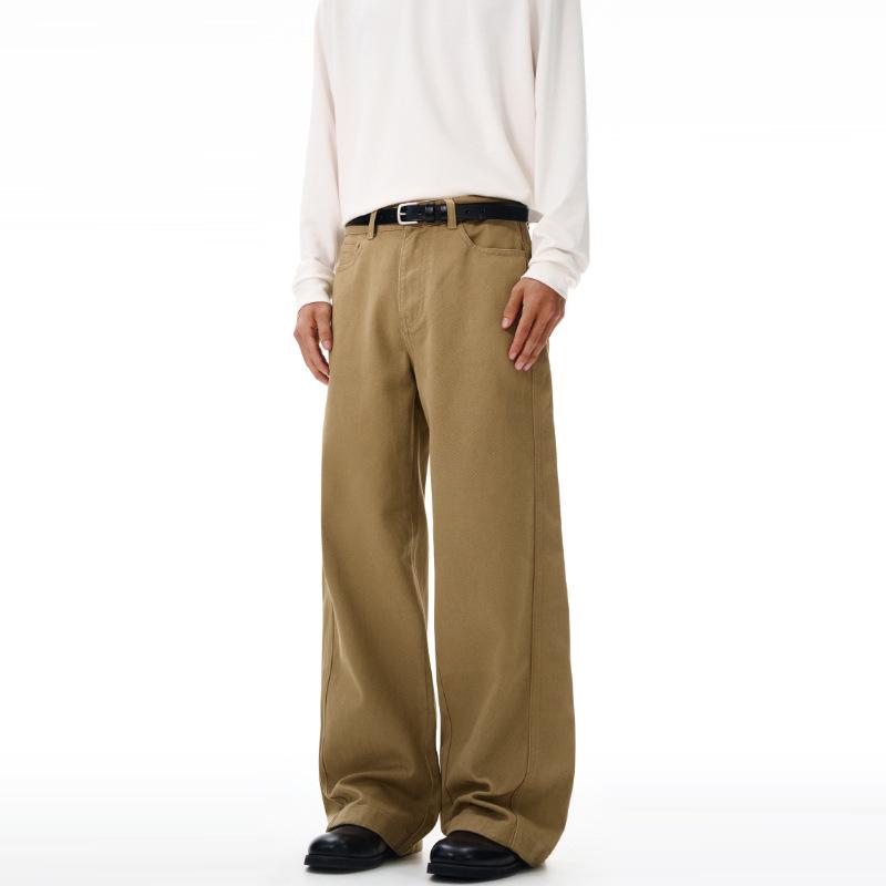 LKTM Американский Ретро Унисекс Брюки А-силуэта из Чистого Хлопка - Высококлассный Чистый Крой в Пол
