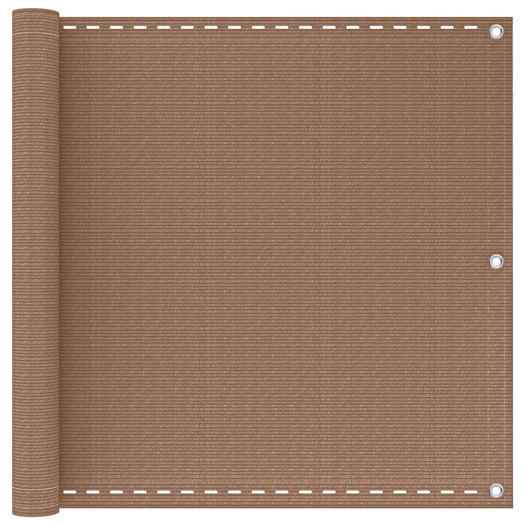 Balcony Privacy Screen Taupe 75 x 1000 cm HDPE and Aluminum