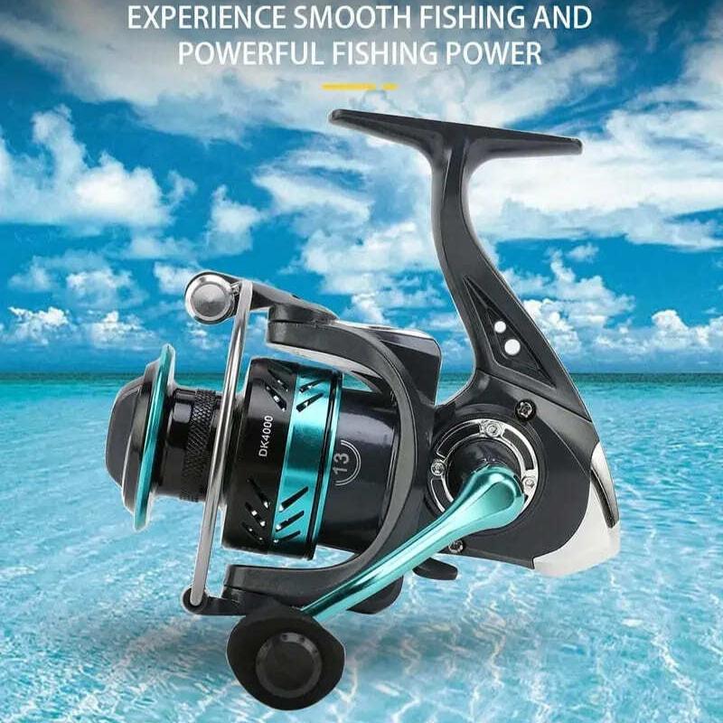 New Popular DK 1000~7000 Series 5.2:1 Gear Ratio 22LB Maximum Drag CNC Full Metal Spool Spinning Fishing Reel for Freshwater and Saltwater