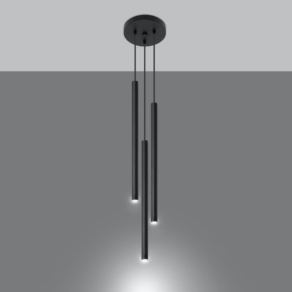 Lampa Wisząca Pastelo 3 G9 Czarny Sollux Sl.0471