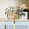 10PCS Acrylic Cake Topper Happy Valentine's Day Cupcake Topper for Wedding Party Cake Decorations Love Heart Dessert Decoration