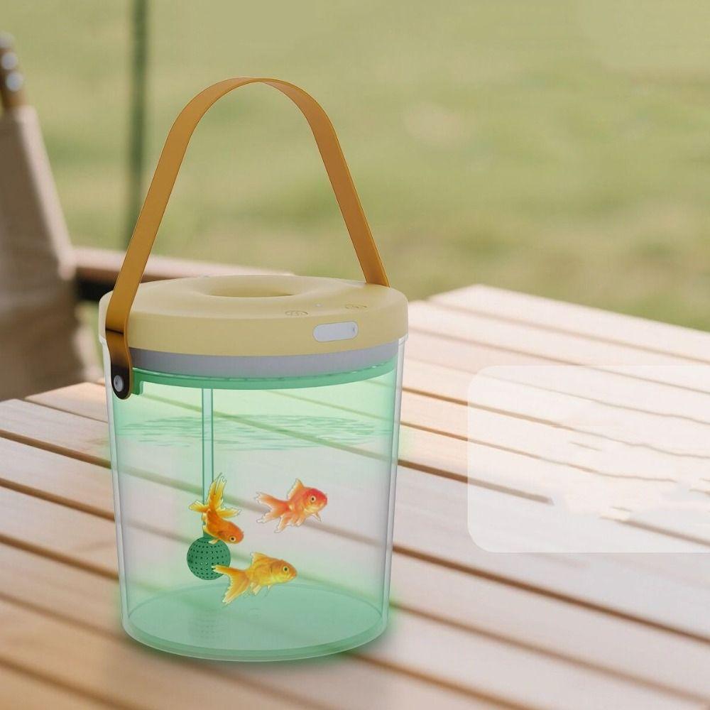 Transparent Oxygen Filled Fish Tank PC Plastic Handheld Fish Tank Ecological Fish Tank  Home Decor