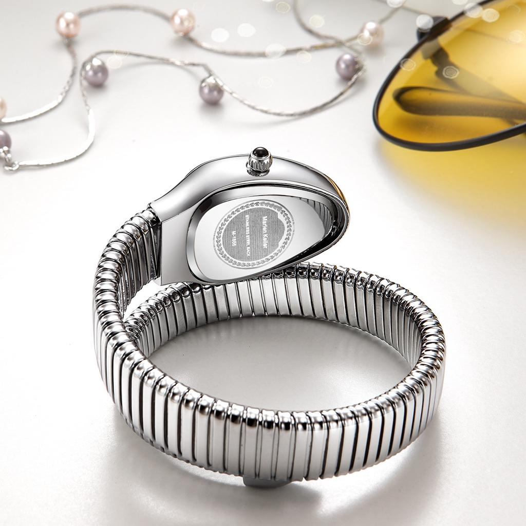Элегантный дизайн женских часов Уникальный браслет в форме змеи Женские кварцевые наручные часы Лучший подарок