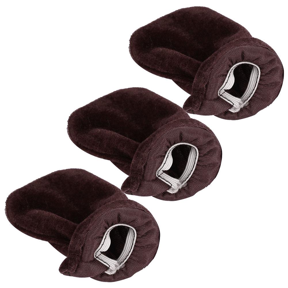 3 шт. Универсальный плюшевый чехол для педалей пианино Защитный аксессуар для музыкальных инструментов(кофе)