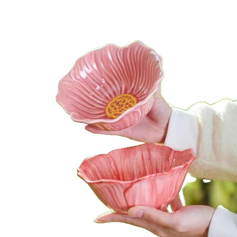 Ceramic Petal Set Dinner Plates Ins Style Home Cake Dessert Office Tea Cup Flower Bowl