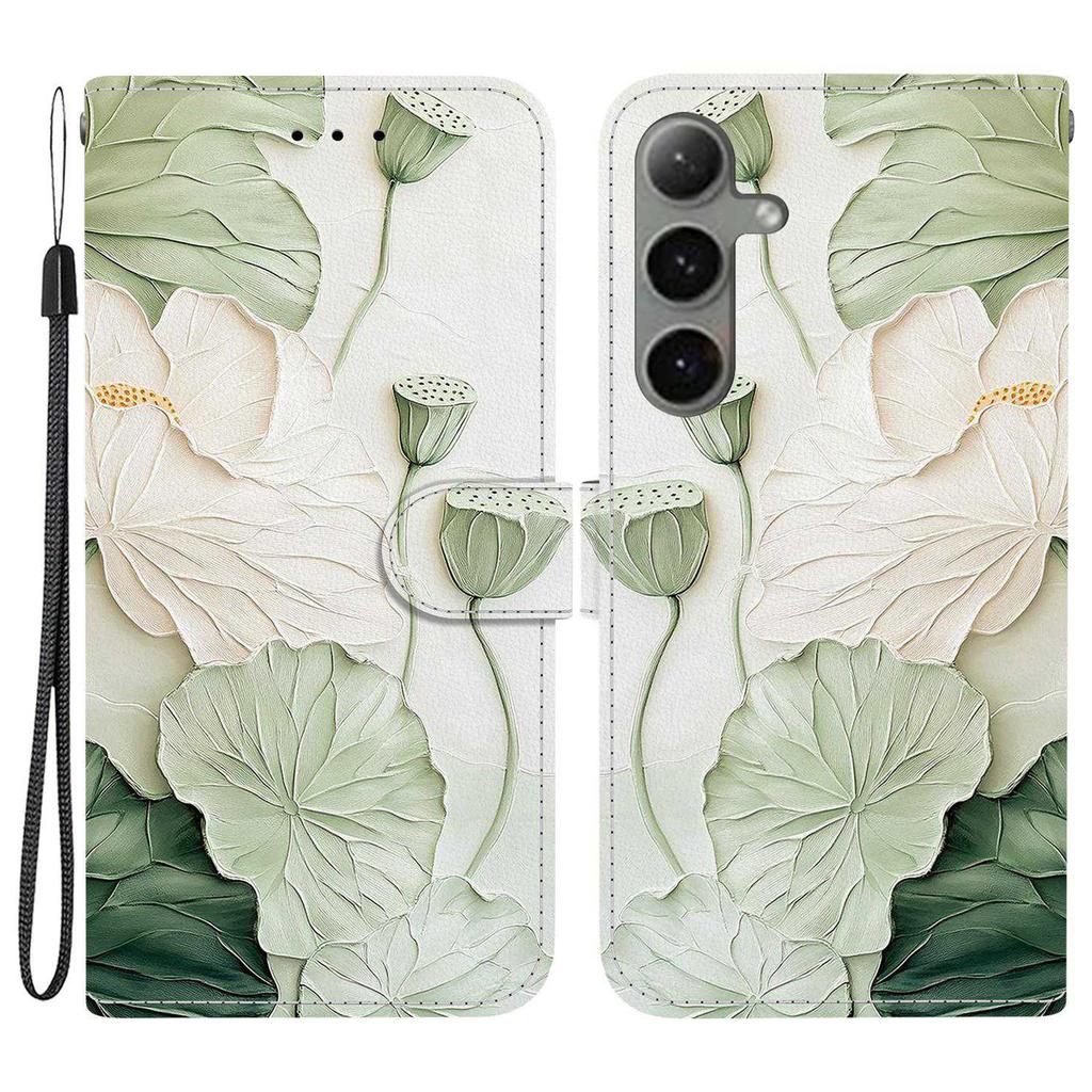 For Samsung Galaxy S25+/S24+ Wallet Case Pattern Printing Leather Stand Phone Cover with Strap