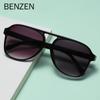 BENZEN Vintage Retro Sunglasses for Women Men Classic Large Squared Aviation Frame UV 400 Trendy Orange Glasses 9727