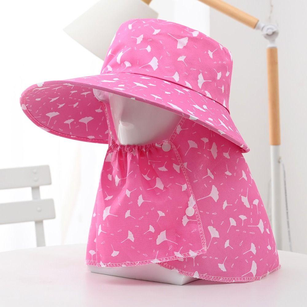 Face Mask Sunshade Shawl Cap Printing Agricultural Work Hat Casual Wide Brim Sun Hat Outdoor