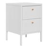 Chevet 2 tiroirs 40x40x60 cm en métal blanc - KITY