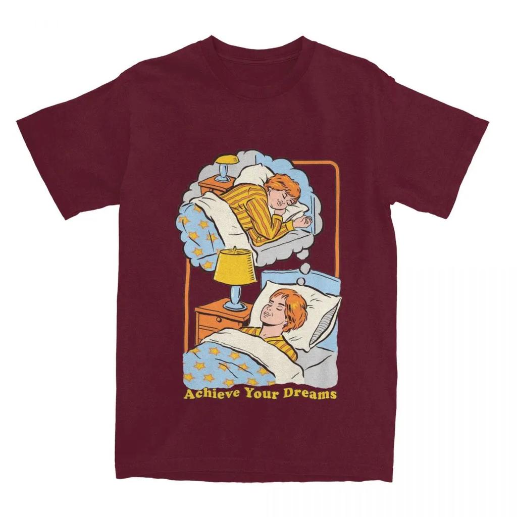 Мужчины Женщины Достигни своей мечты Смешная пародия Графическая футболка Одежда Повседневная Чистый хлопок Веселые шутки для сна Футболки Одежда Новая