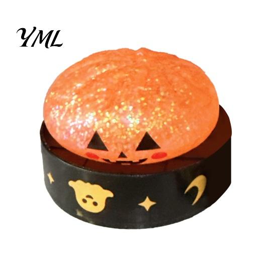 Kawaii Ghost Shaped Toys Halloween Bun Stress Ball, Glitter Slow Rising TPR Fidget Toy Reducing Gag Gifts with Steamer, Cute Spooky Squeeze