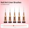 Набор из 5 кистей для лайнера для росписи ногтей, тонкие кисти-лайнеры для ногтей, набор кистей для лайнера для ногтей