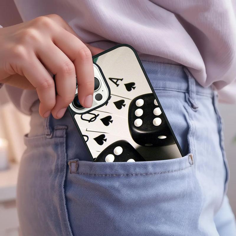 Чехол для телефона Poker Casino с костями для iPhone 17 Air 15 16e 14 13 Pro Max Coque 12 11 Pro Max PLUS